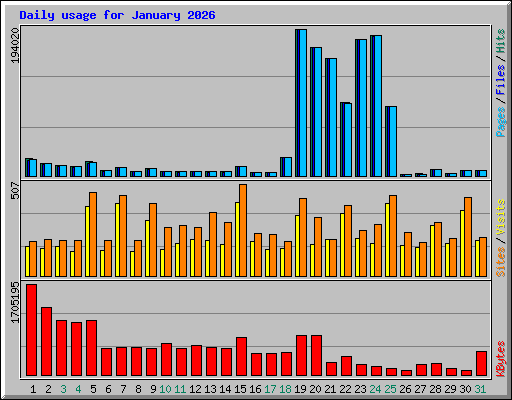 Daily usage for January 2026